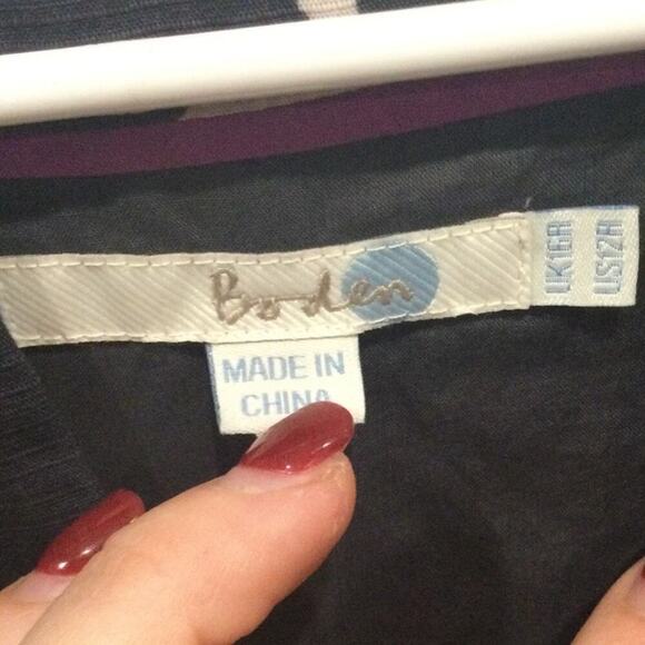 Boden Womens Shift Dress Size 12R 12 Regular Black White Geometric Work Career - Picture 2 of 11